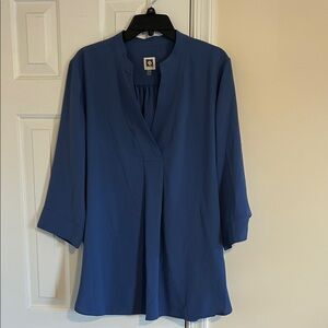 Anne Klein Elegant Blue Women's Tunic Top